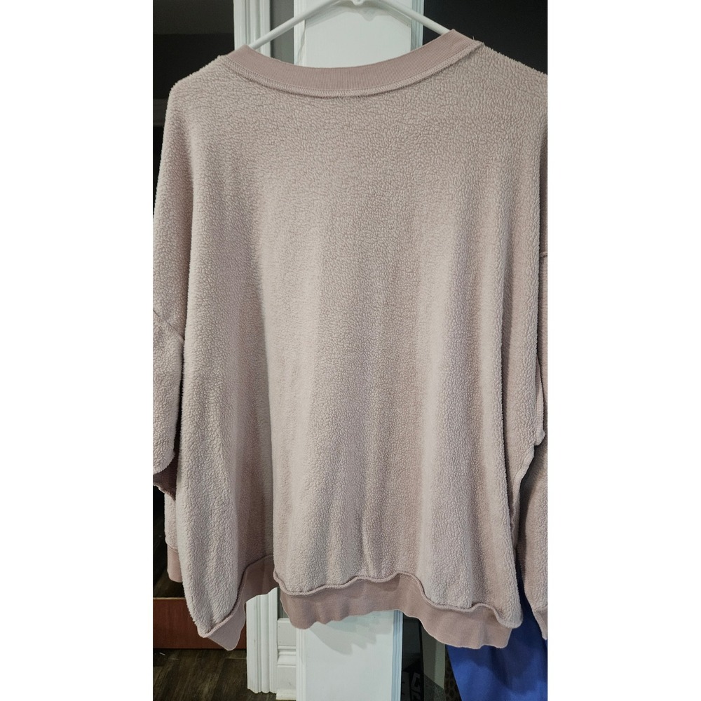 Girlhoodcore Intimately Free People KellyFleece Sweatshirt Rose Water Pink Sz S